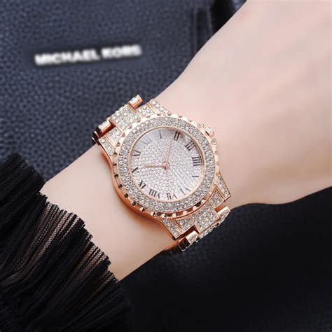 michael kors red automatic watch|Michael Kors iced out watch.